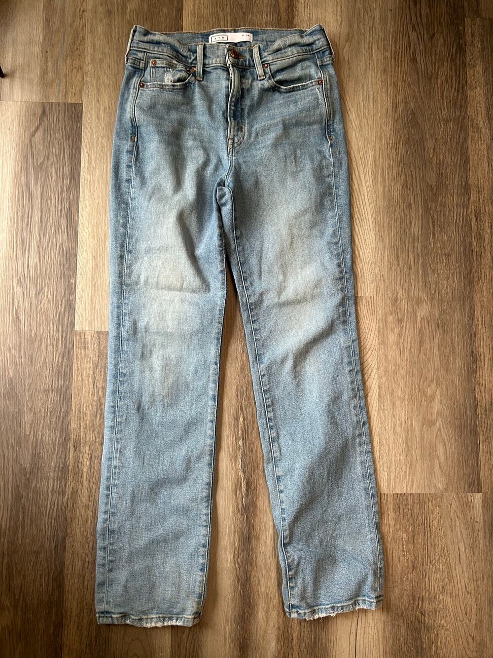 AYR The Sugar Jeans Light Wash High Waisted Straight Leg Denim elevated capsule